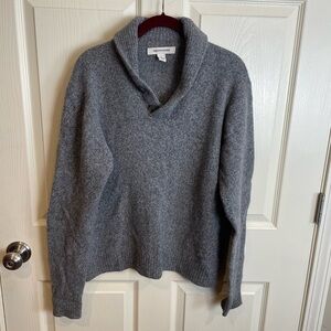 Pronto Uomo Wool Gray Shawl Collar Sweater